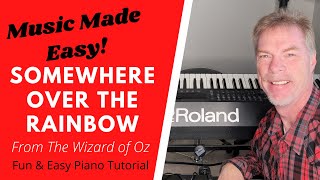 Play Somewhere Over The Rainbow | Judy Garland | Easy Piano Tutorial | Wizard of Oz