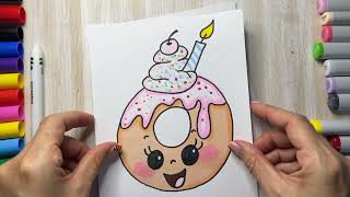 How to draw a Birthday Doughnut