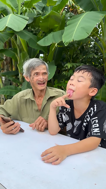 Hai ông cháu thù thách 1Q370 dánh dan sē rasao?😝😱🤪😂#shorts #cute
