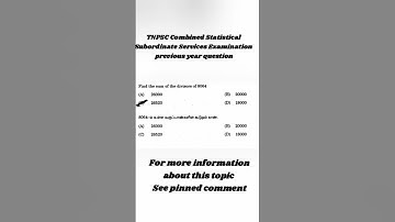 TNPSC CSSSE Mathematics Previous year question 📝