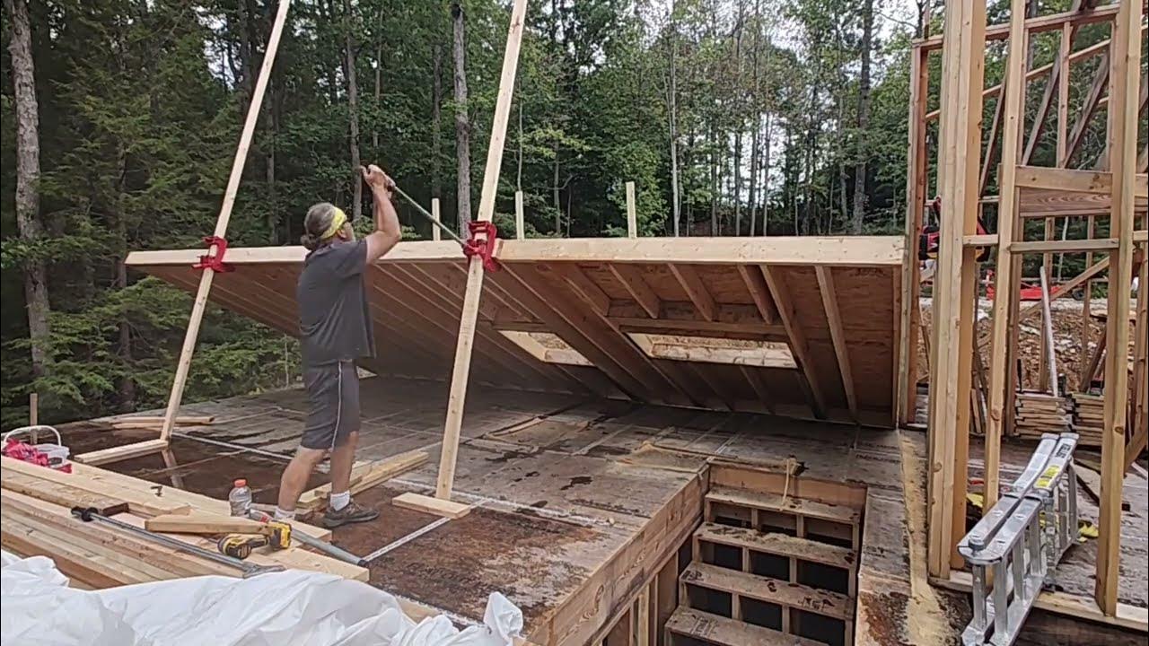 Building and Raising a 24x12foot wall with wall jacks DIY House Build