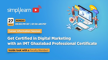 🔥Earn a Professional Certificate in Digital Marketing with IMT Ghaziabad | 2026 | Simplilearn