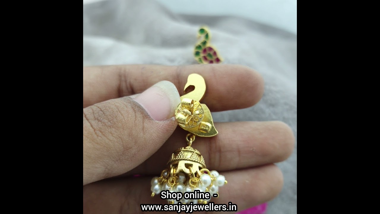beautiful kundan peacock earring, pure silver jewelry, gold polished temple jewellery link to buy ⬇️