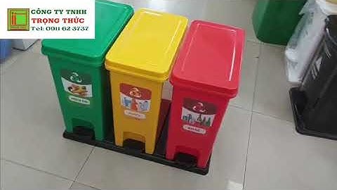 Thùng rác nhựa 3 ngăn cho gia đình