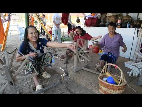 Weaving and spinning cotton, Tai Lue way of life, Yong city, Burma
