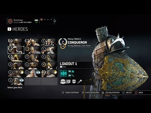 For Honor 180 Gear Score The Conqueror Season 3 Legendary Gear