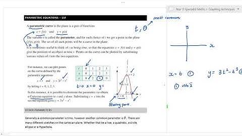Parametric Equations   Specialist Mathematics
