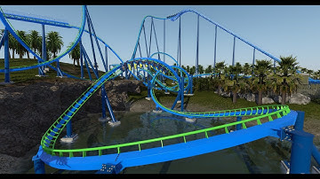 Tropical Twister, a sit-down looping coaster on an island [No Limits 2]