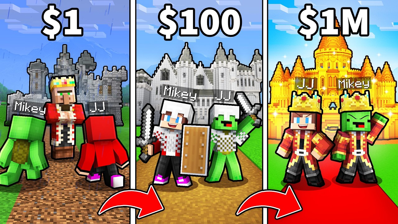 JJ and Mikey Are Trying To Become KINGS in Minecraft...