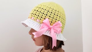 Crochet #44 Crochet summer hat for a girl