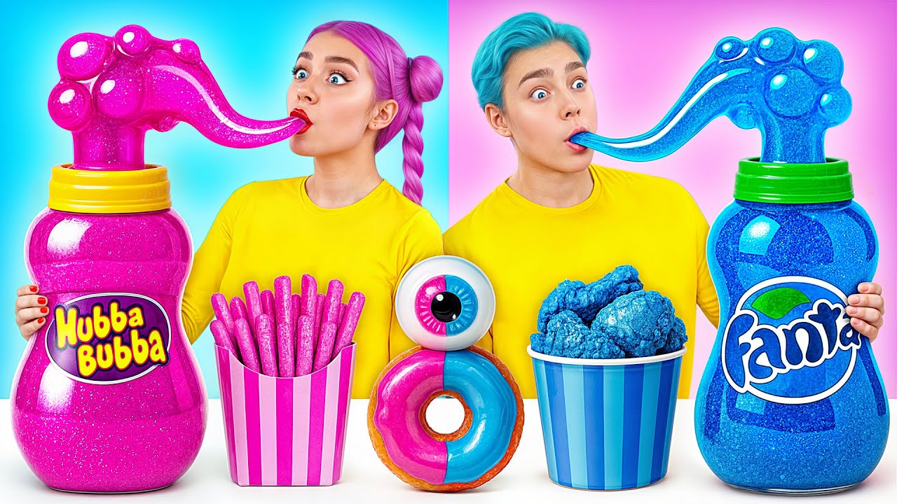 Розовая Еда vs Голубая Еда Челлендж | Эпичная Битва с Едой от Multi DO Joy