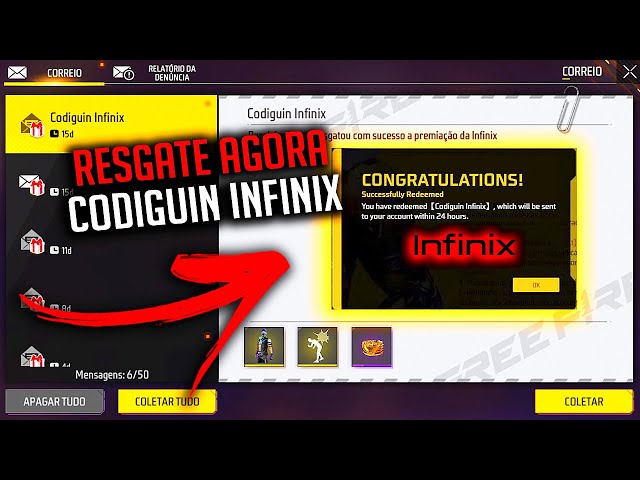 APRESURATE 🥵 CÓDIGOS PARA LA CAMISETA DE INFINIX X FREE FIRE - CORTESÍA DE  INFINIX 