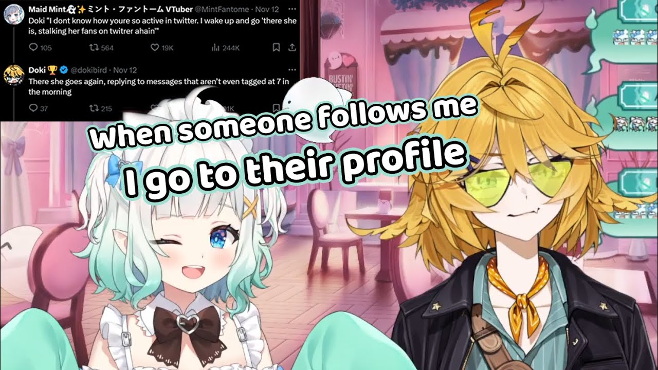 Минт и Доки обсуждают преследование своих фанатов 【Maid Mint Fantome】