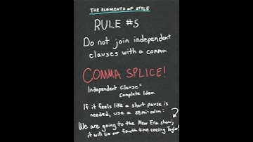Rule #5 Do not join independent clauses with a comma