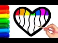 Draw a Rainbow heart for kids / Bolalar Uchun yurak kamalakini chizish / Рисуем радужное сердце