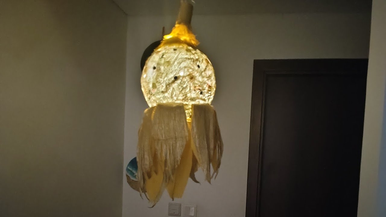 DIY tissue paper crafts lamp. Self-learning makes you powerful. 1st attempt 👇