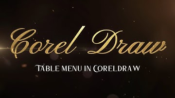 Table Menu Commands in Coreldraw. #youtube #youtubevideos #sscomputech