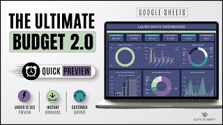 Ultimate Budget Template Google Sheets | Dark Mode 2.0 | Quick Preview