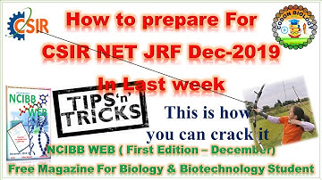 How to prepare CSIR NET JRF Dec 2019 in last week