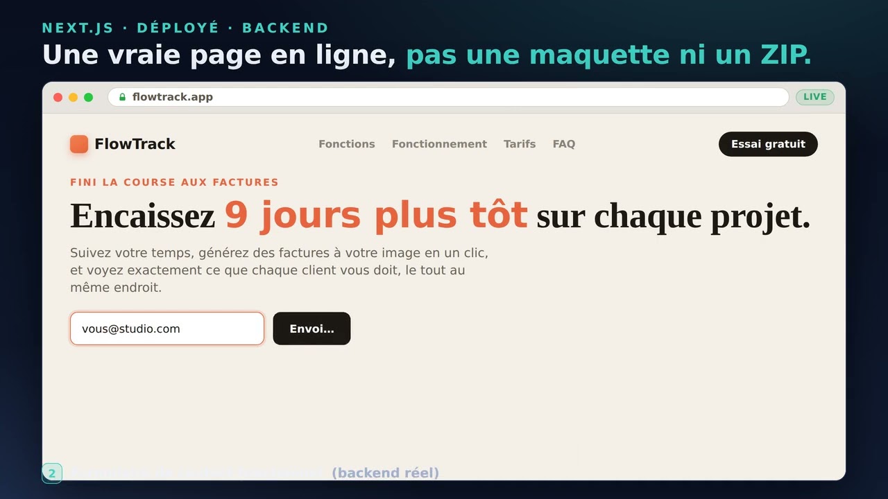 coder et déployer votre landing page Next JS rapide avec backend