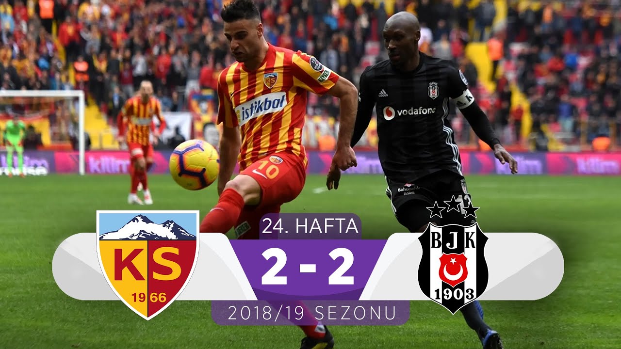 2018-2019 Süper Lig KAYSERİSPOR - BEŞİKTAŞ 2-2 Maç Özeti