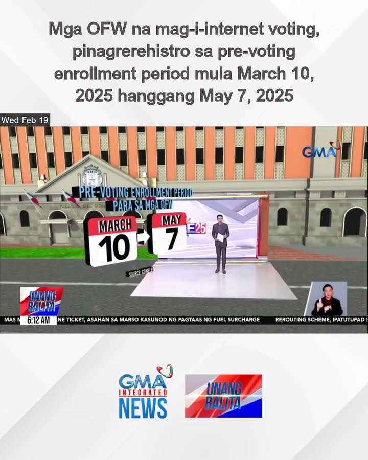 Mga OFW na mag-i-internet voting, pinagrerehistro sa pre-voting enrollment period... | Unang Balita