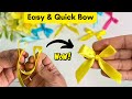 Very easy step by step bow making  diy ribbon bow  ribbon hair bow tutorial  how to make bow