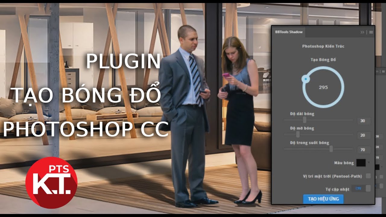 ✅ Cách tạo bóng đổ trong Photoshop CC bằng plugin | Photoshop kiến trúc