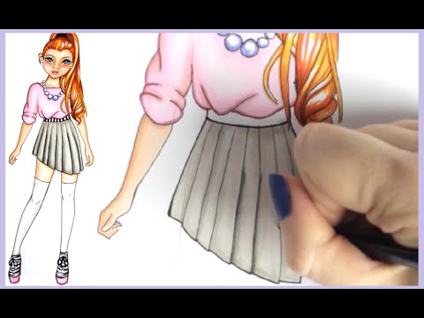 Topmodel Malbuch How To Draw Skirt Faltenrock Malen Copics Foxy Draws Youtube
