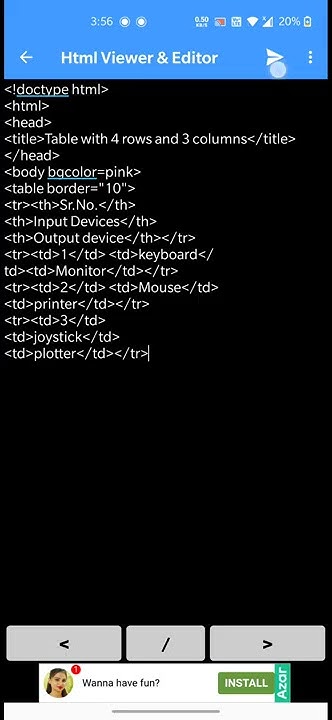 Html programming / class 11th / simple codes (tr) table making codes ...