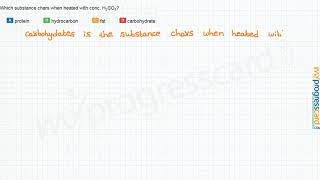 Which substance chars when heated with conc. H2SO4?