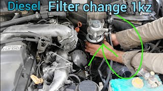 how to diesel filters change 1kz engine | diesel engine new fuel filter install