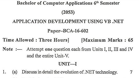 VB.Net 2023 Question paper BCA