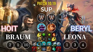 DWG Hoit Braum vs DWG BeryL Leona Sup - KR Patch 10.19