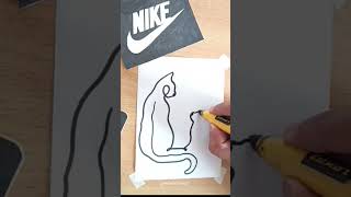 one line drawing Cat #shorts #cat #art