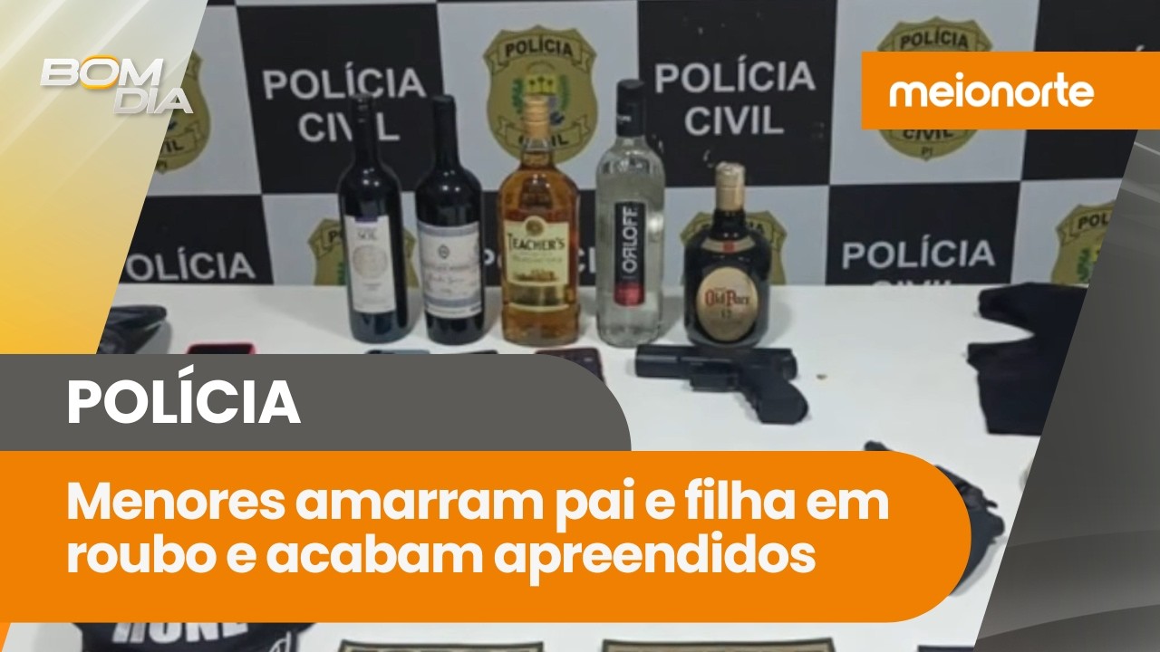 Menores amarram pai e filha em roubo e acabam apreendidos | Bom Dia