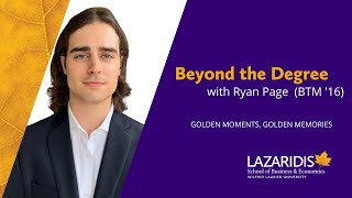 Beyond the Degree: Ryan Page BTM '16