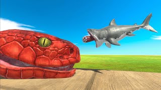 Baby Megalodon VS Red Team Army  Animal Revolt Battle Simulator