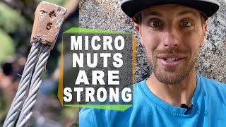 You won't believe how strong micro stoppers are!  Climbing nuts tested in real rock