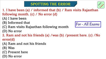 Spotting Errors practice set 4 #englishacademybydeepakkr. #ssc #competitiveexams #mts, chsl