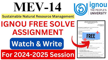 IGNOU MEV-14 Solve Assignment 2024-2025 Download | IGNOU Free Assignment Download 2025 | #ignou