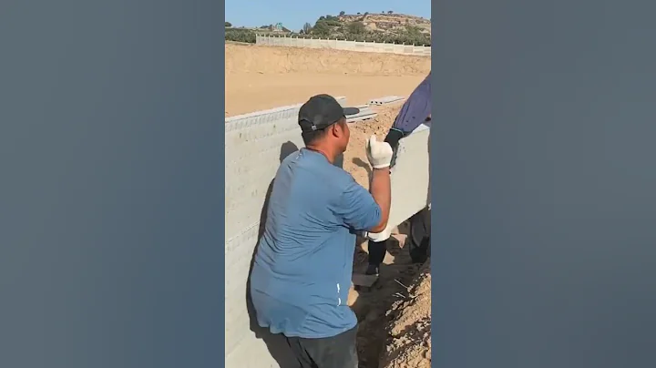 dhikr construction workers are installing concrete fences #shorts