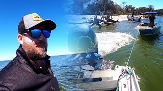 NEVER SEEN IT THIS CHOPPY  A FEW HICCUPS  AWESOME TINNY AND BOAT CAMPING ADVENTURE