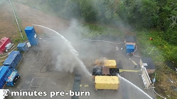 Automatic Fire Suppression Monitor - Large Scale Fire Test by LASH FIRE