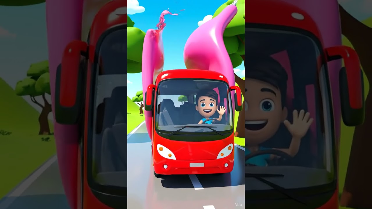 The GIANT Pink Spring TRAPPED Our Bus! 🤯Funny Cartoon Accident