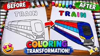 WOW Train Coloring Transformation Before After Magic