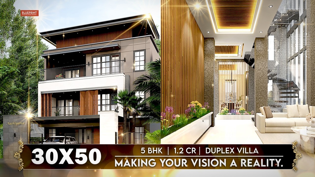 30x50 House Design | 1500 Sqft Modern Indian Home Plan with Car Parking