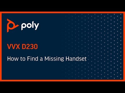 VVX D230 - How to Find a Missing Handset