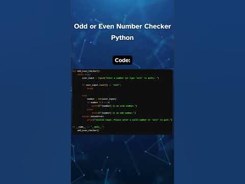Odd or Even Number Checker in Python #python #coder #coding #tutorial # ...