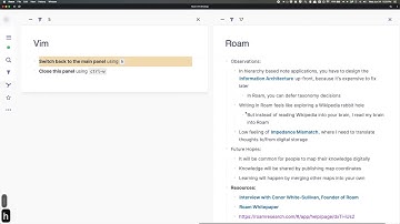 Roam Research - Navigating horizontal css themes Vim style with keyboard (prototype)